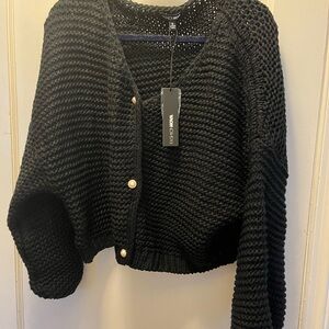 Black Knitted Sweater by fashion nova